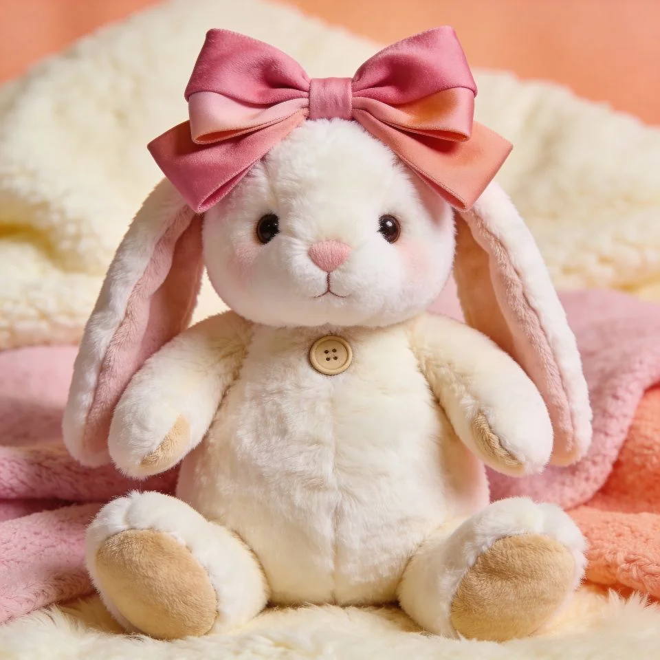 coquette-pfp-adorable-rabbit-pink-bow-stuffed-toy Sweet stuffed bunny coquette pfp with pink bow creating adorable cozy aesthetic for Instagram profile picture avatar