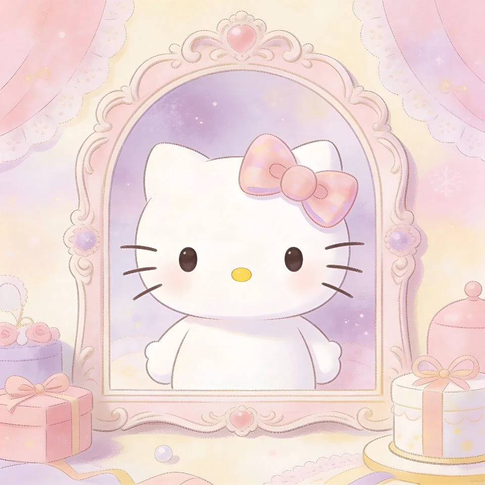 coquette-pfp-hello-kitty-pastel-pink-bow-wallpaper Pastel Hello Kitty coquette pfp with dreamy pink bow aesthetic creating adorable Instagram profile picture wallpaper
