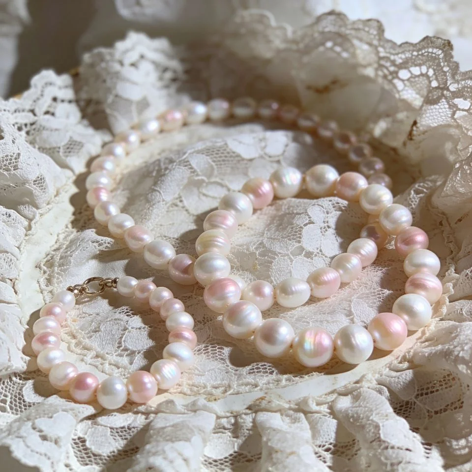 coquette-pfp-vintage-lace-pearl-jewelry-romantic Elegant vintage coquette pfp featuring lace and pearl jewelry with romantic aesthetic for feminine Discord avatar