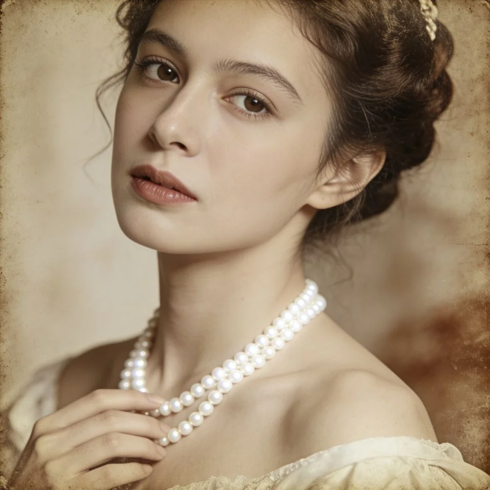 coquette-pfp-vintage-victorian-woman-pearl-necklace-elegant Vintage Victorian coquette pfp with pearl necklace and elegant aesthetic perfect for sophisticated Instagram profile picture