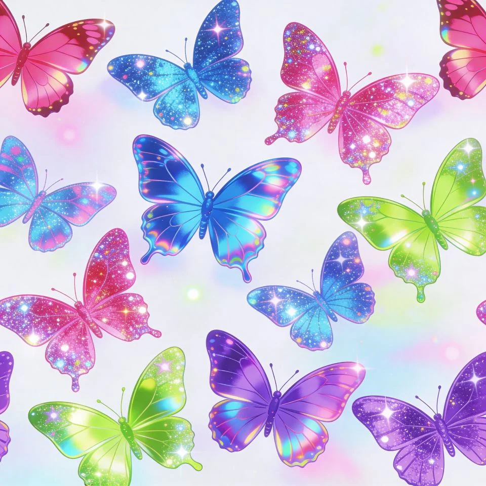 coquette-pfp-y2k-glitter-butterfly-neon-aesthetic Neon glitter Y2K coquette pfp with butterfly details and retro aesthetic for nostalgic TikTok profile picture