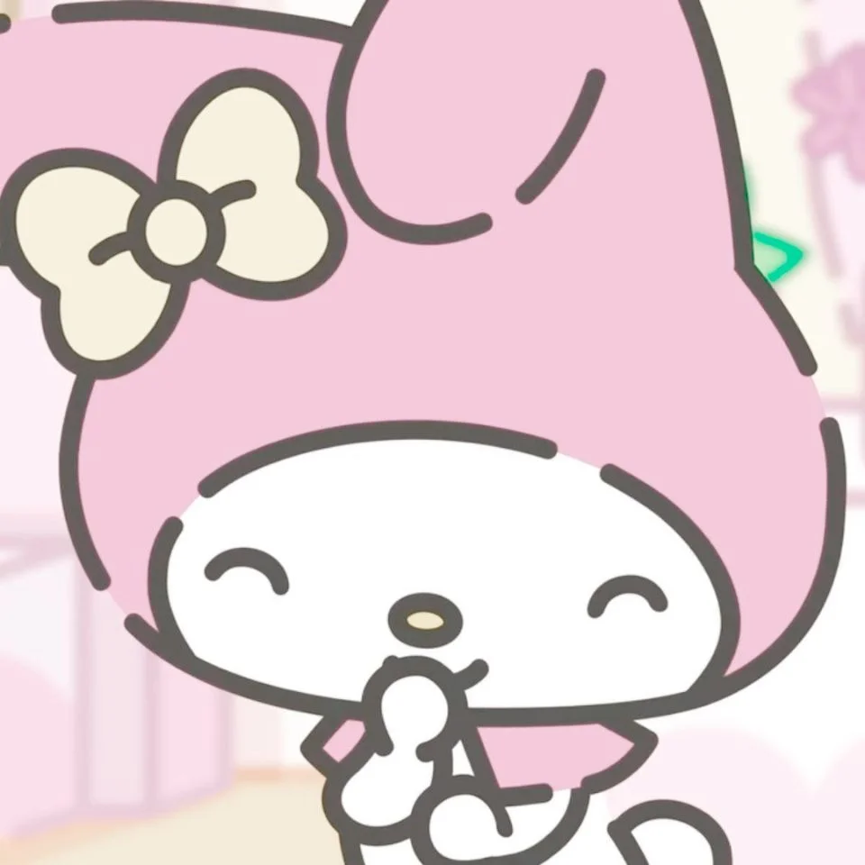 My melody aesthetic pfp with warm rosy pink tones and soft Sanrio art style ideal for TikTok and aesthetic profile pages