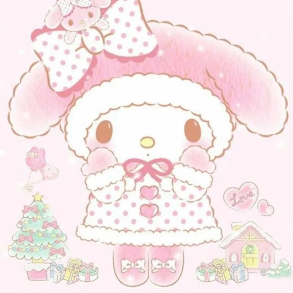 My melody winter holiday christmas pfp with classic red and green Sanrio festive tones and seasonal kawaii charm for Instagram profiles