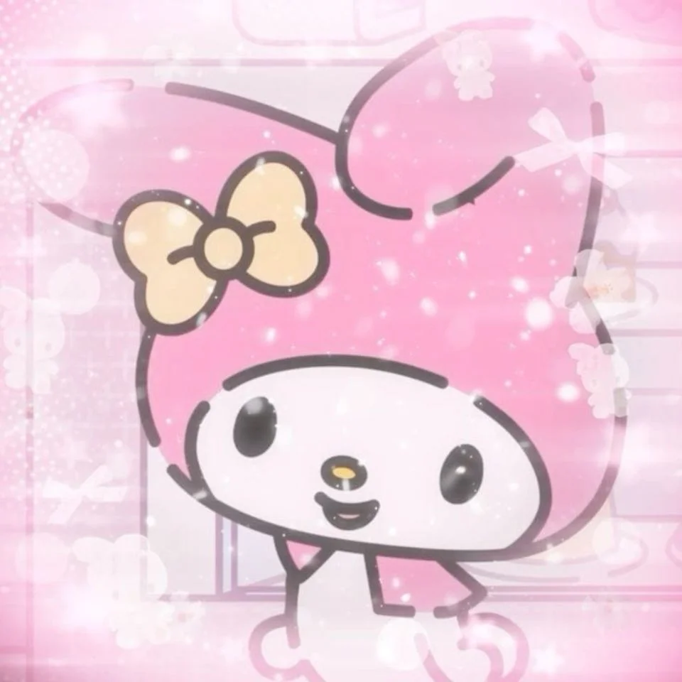 My melody coquette pfp with bow and ribbon aesthetic in soft pink Sanrio design perfect for coquette TikTok and Instagram profile pictures