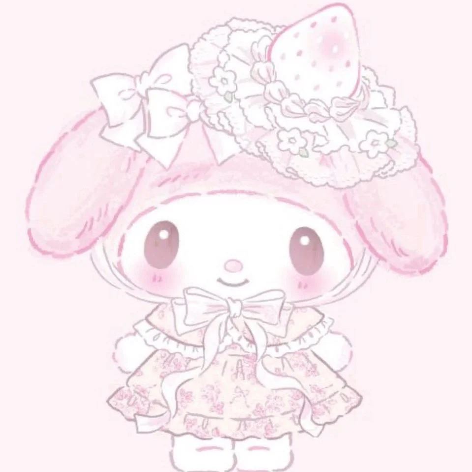 My melody coquette sweet fairy pfp with pink bow Sanrio aesthetic and romantic dreamy tones perfect for feminine aesthetic profile pictures