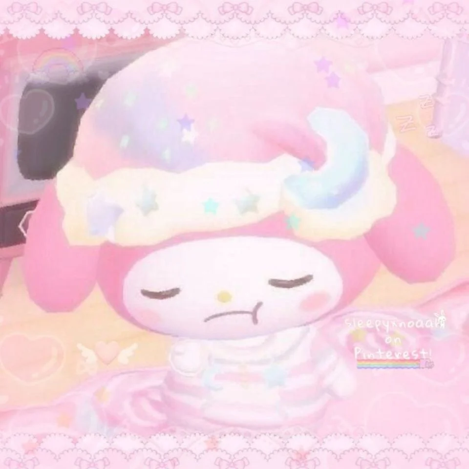 My melody cutecore pfp with ultra kawaii pinkcore Sanrio design in maximalist pink tones perfect for cutecore TikTok and Discord profiles