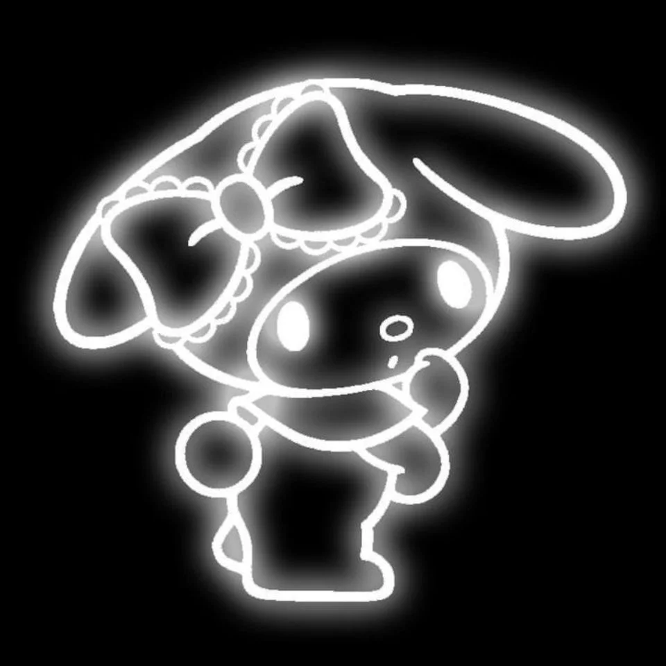My melody dark aesthetic pfp with gothic black and purple Sanrio tones for moody edgy profile pictures on TikTok and Instagram