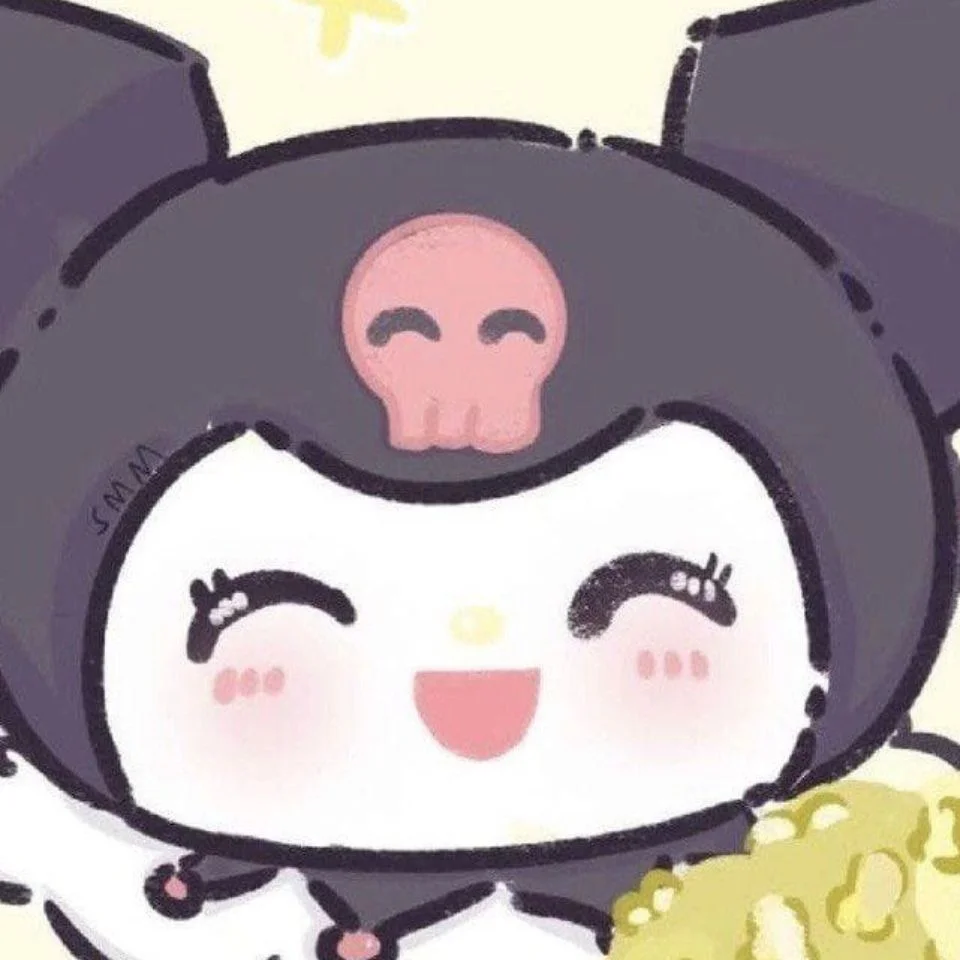 Chibi style my melody and kuromi matching pfp with vibrant pink and dark Sanrio art for best friends duo profile pictures