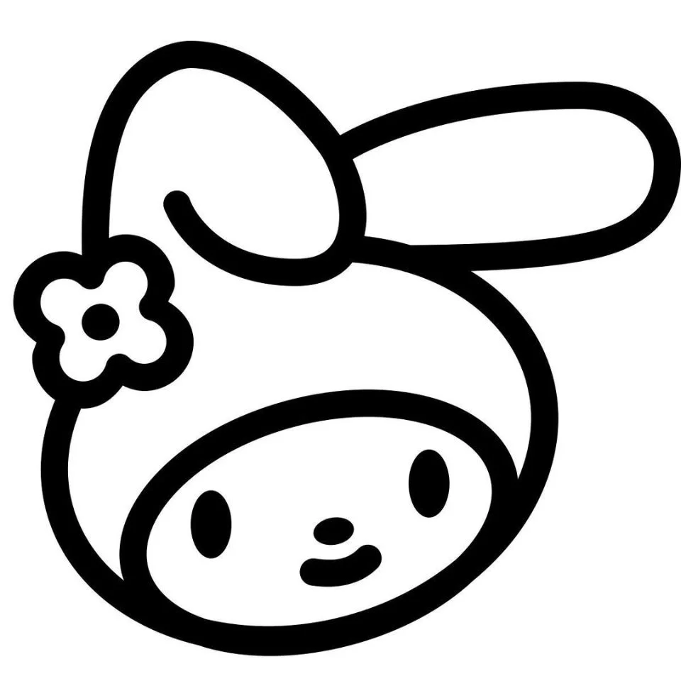 My melody minimalist iOS style pfp with clean simple kawaii Sanrio design in soft icon format perfect for sleek profile pictures