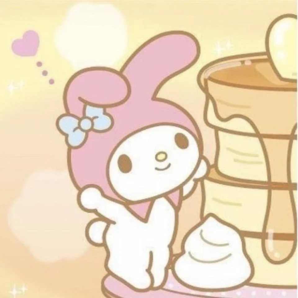 My melody and My Sweet Piano matching couple pfp Sanrio duo with sweet romantic pink tones for coordinated partner profile pictures