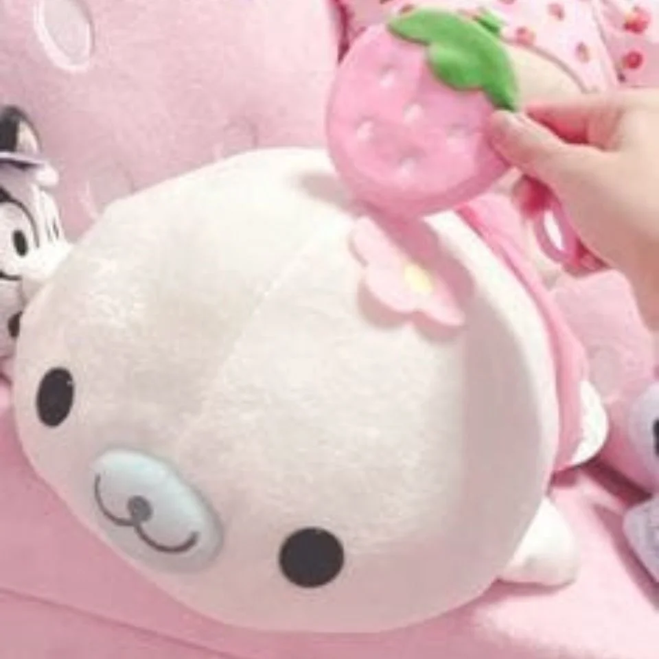 Kawaii my melody plushie pfp with soft pink stuffed toy Sanrio design and warm lighting ideal for aesthetic TikTok and Instagram profiles