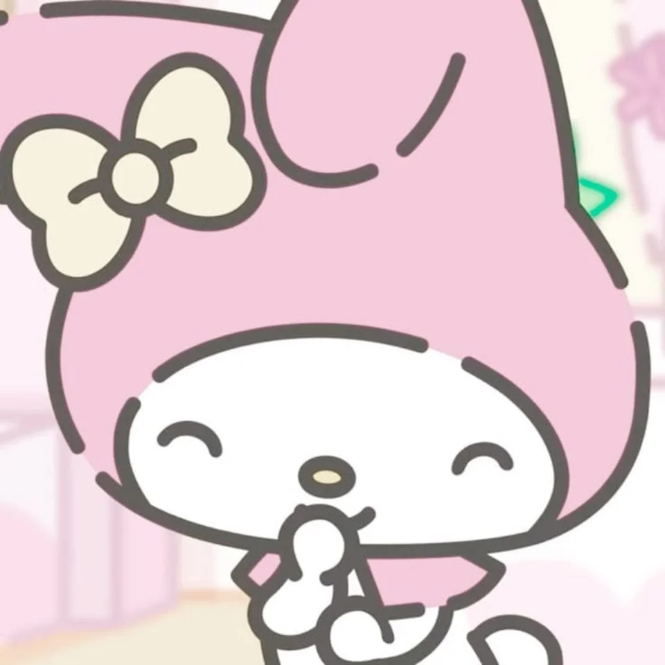 My melody vintage pfp with classic nostalgic Sanrio retro art style in soft original pink tones perfect for timeless profile pictures
