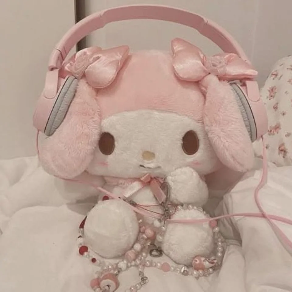 Y2K my melody pfp with retro 2000s Sanrio nostalgia aesthetic featuring bubblegum pink tones and early internet charm