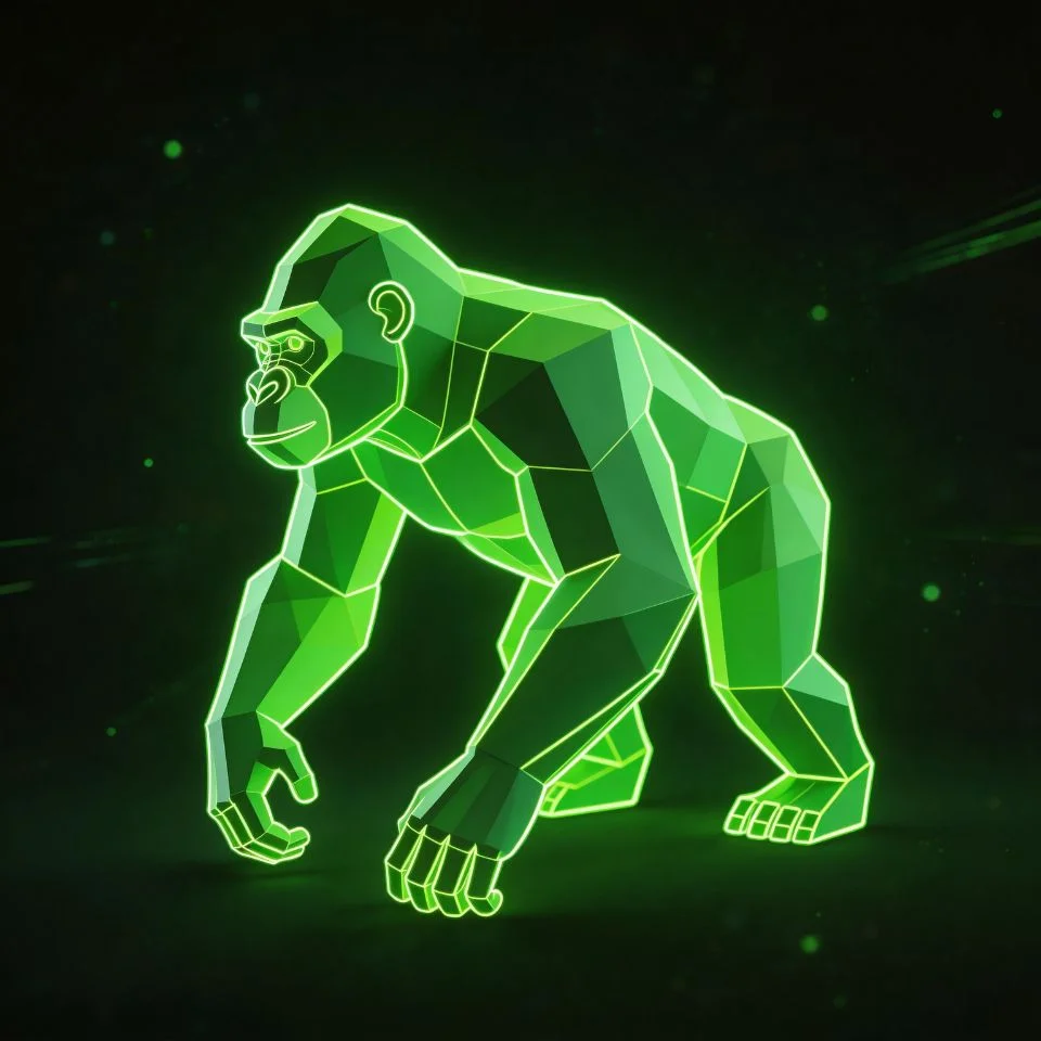 gorilla-tag-pfp-custom-skin-neon-green-gaming-discord-vr-monkey Gorilla Tag pfp with custom neon green skin glowing effect and dynamic gaming pose perfect for standout Discord gaming profile avatars