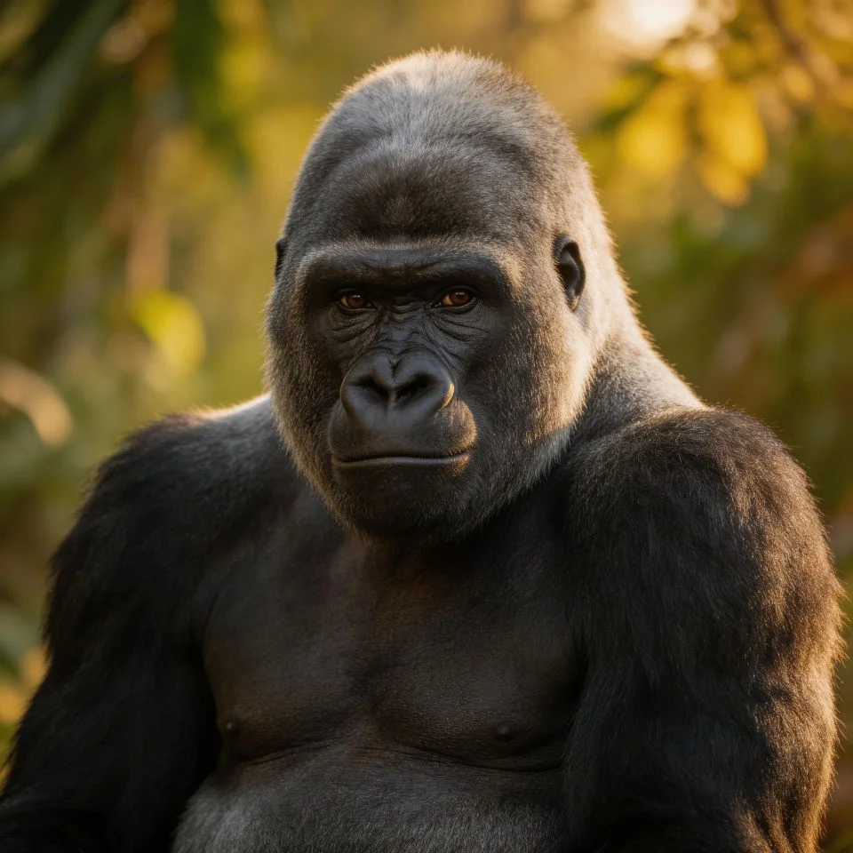 Harambe pfp tribute portrait of iconic gorilla meme legend with dignified expression and warm natural tones perfect for internet culture Discord and TikTok avatars
