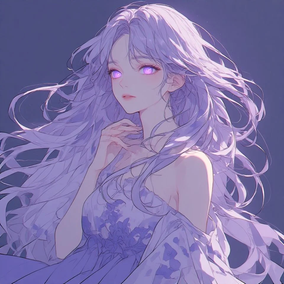 Minimalist lavender pfp with abstract watercolor swirls in light purple for aesthetic profile icons