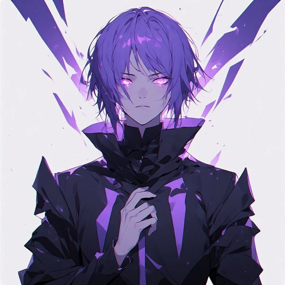 Minimalist purple pfp with geometric triangle design and abstract violet shapes for modern avatars