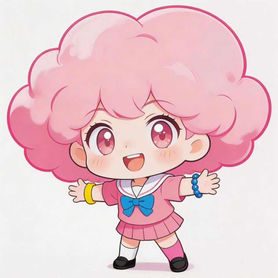Chibi pink hair anime pfp with colorful manga style and vibrant pink tones for cute TikTok and Instagram profile avatar