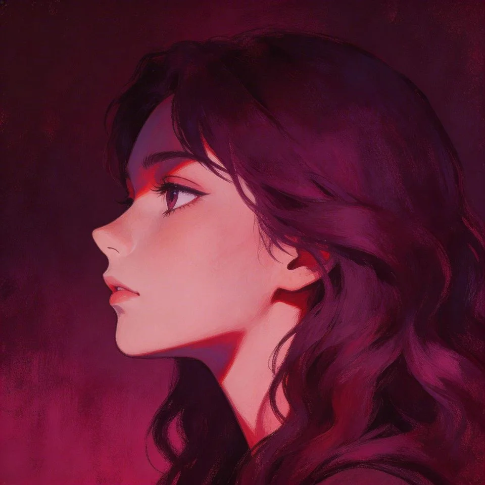 Moody fuchsia dark pink pfp with aesthetic portrait style and deep rose tones for Instagram and TikTok profile picture