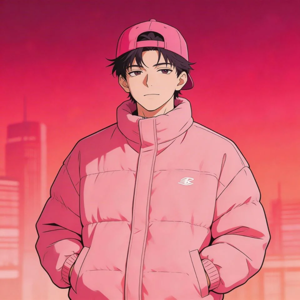 Stylish pink pfp for boys with streetwear aesthetic and bold rose tones for trendy TikTok and Instagram profile picture