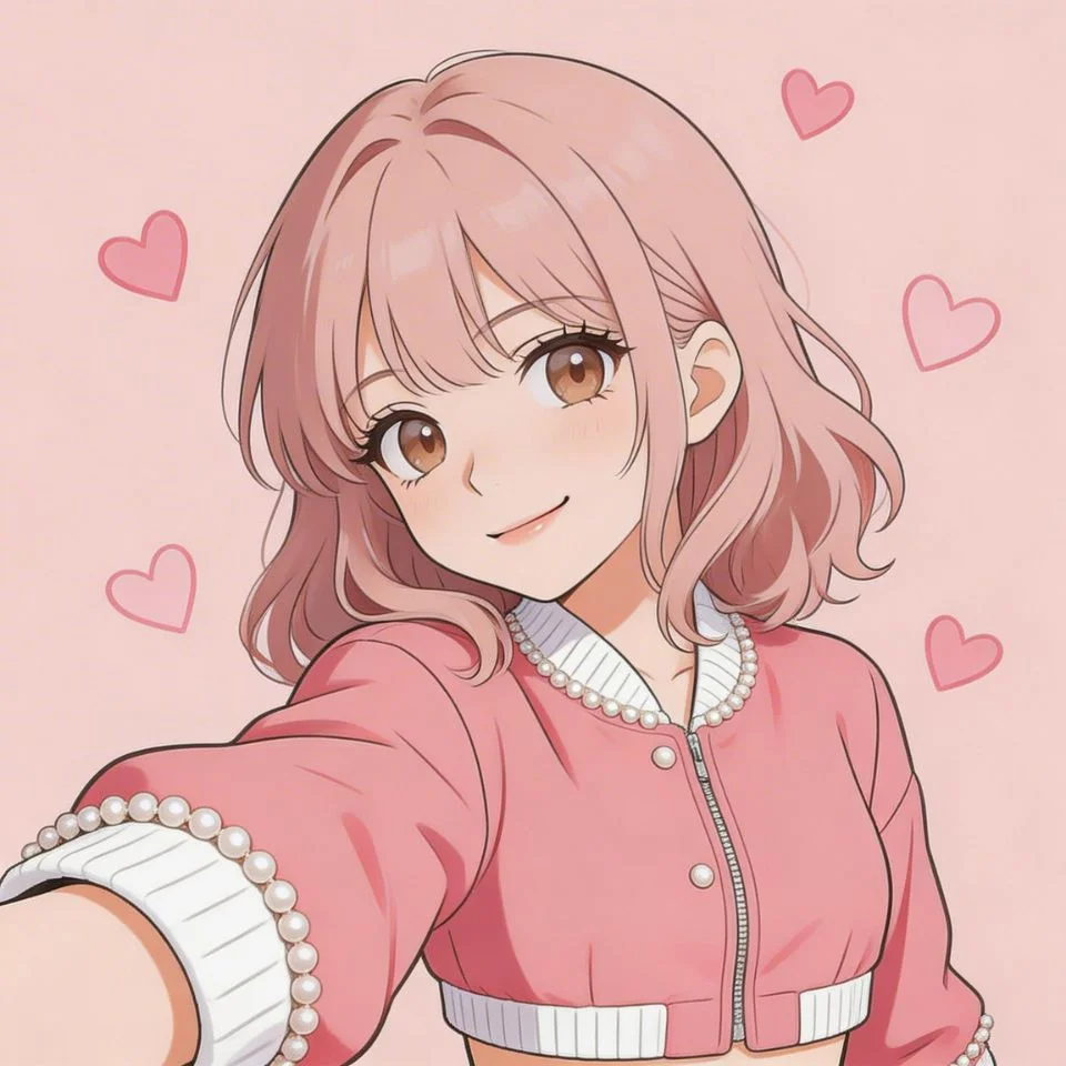 Cute pink pfp for girls with selfie style aesthetic and soft pink filter tones for TikTok and Instagram profile