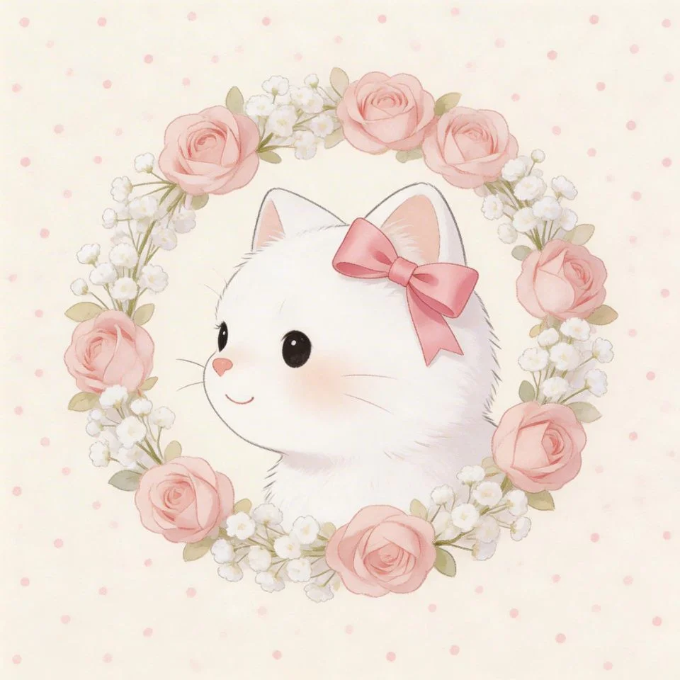 Aesthetic Hello Kitty pink pfp with pastel floral frame and soft Sanrio illustration for Instagram profile avatar