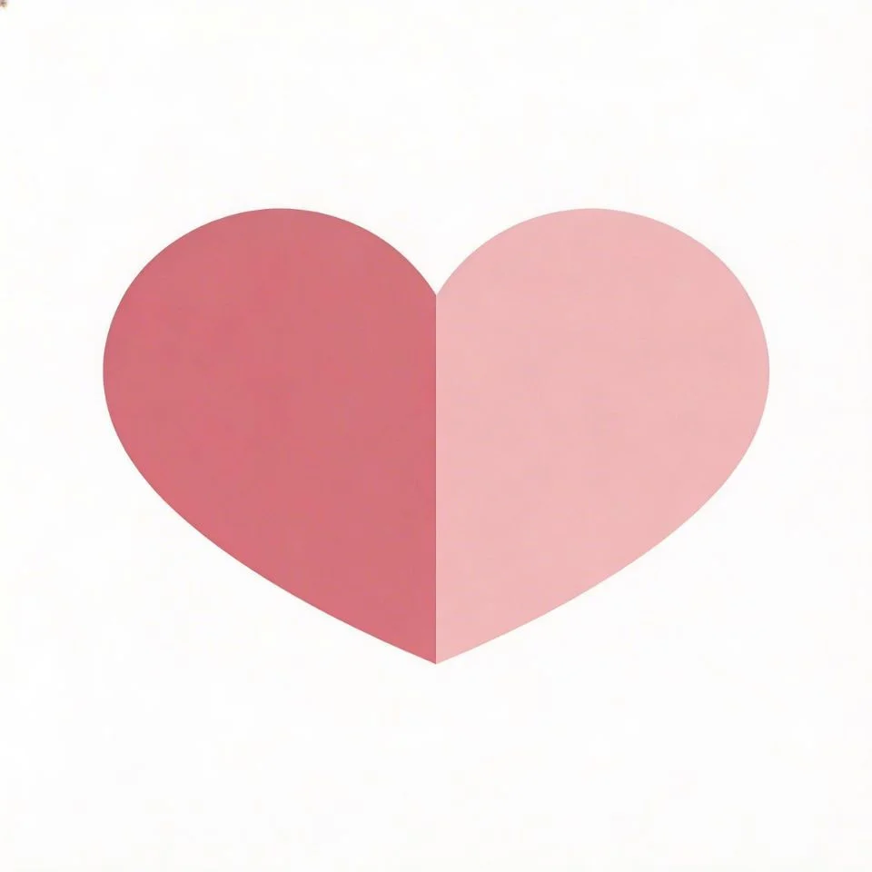 Minimal matching couple pink pfp with split heart design and rose pink aesthetic for Instagram and Discord profile avatars