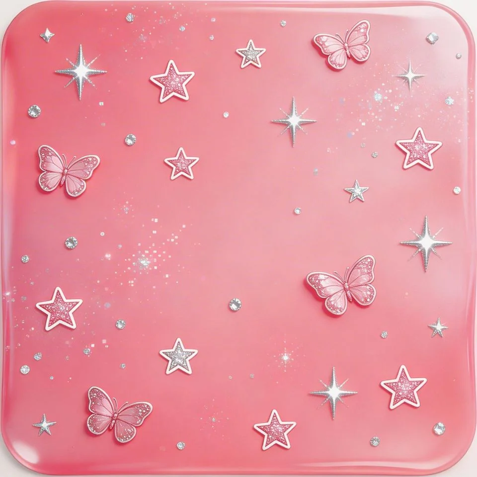 Y2K pink pfp with retro bubblegum glitter sparkle aesthetic and early 2000s style for TikTok profile picture