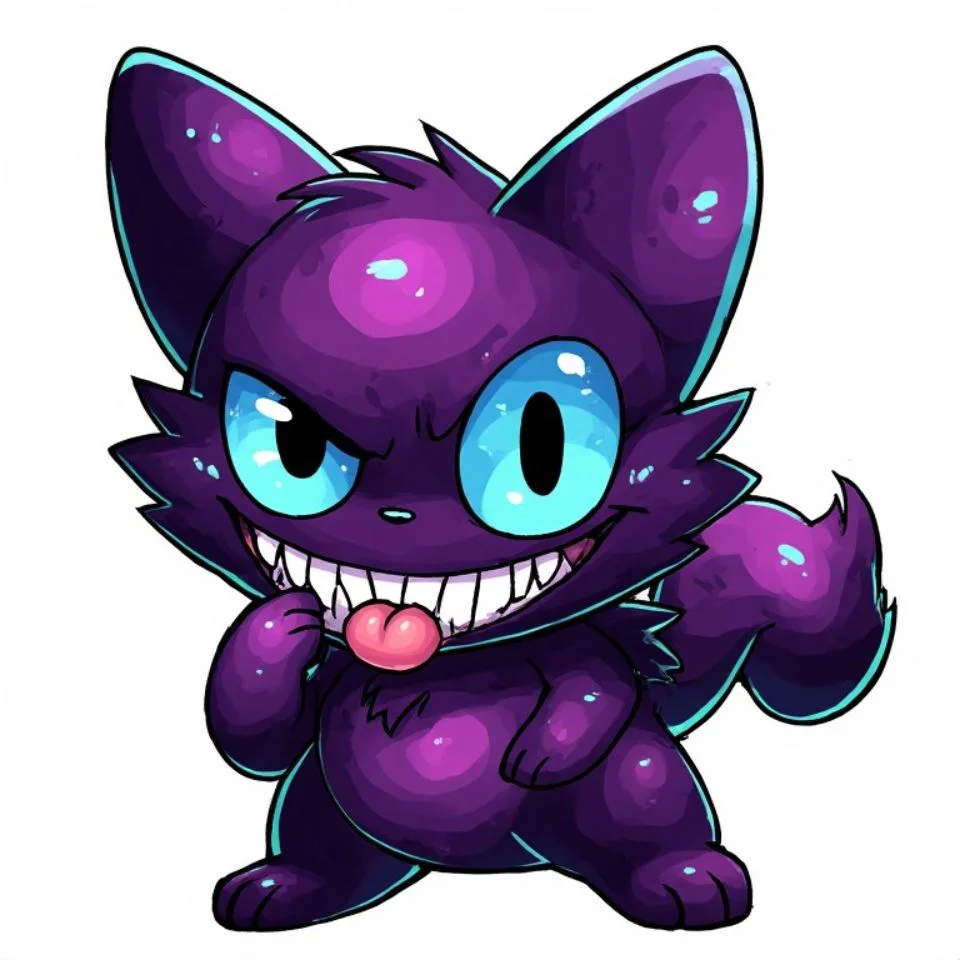 Fun purple cartoon pfp with goofy grinning monster and violet tones for playful profile pictures