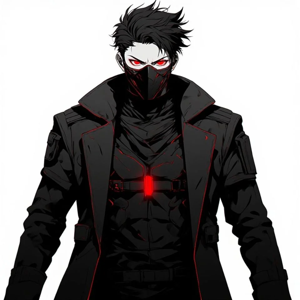 Aesthetic red and black pfp featuring a masked figure with scarlet accents for edgy dark profile pictures