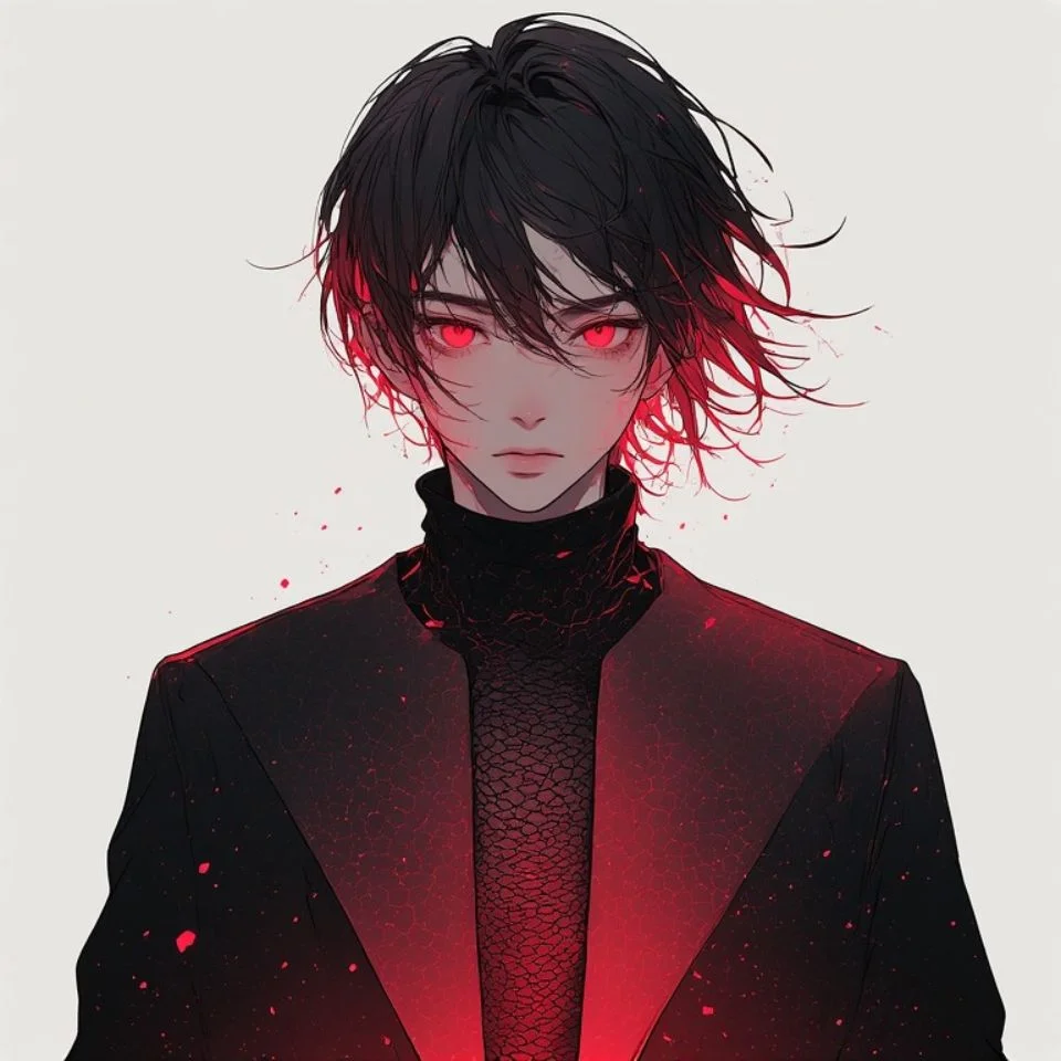 Red Discord server pfp with abstract crimson gradient designed for dark theme visibility and server branding