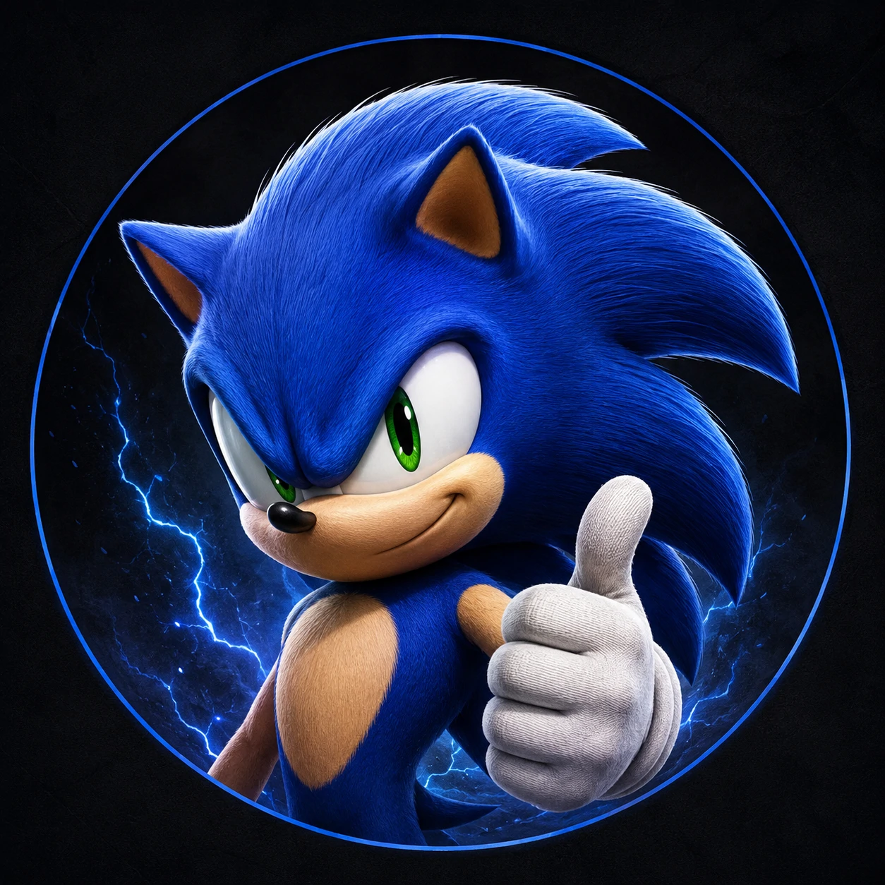 Best Sonic PFP for Steam gamer avatar with sharp render and dark background