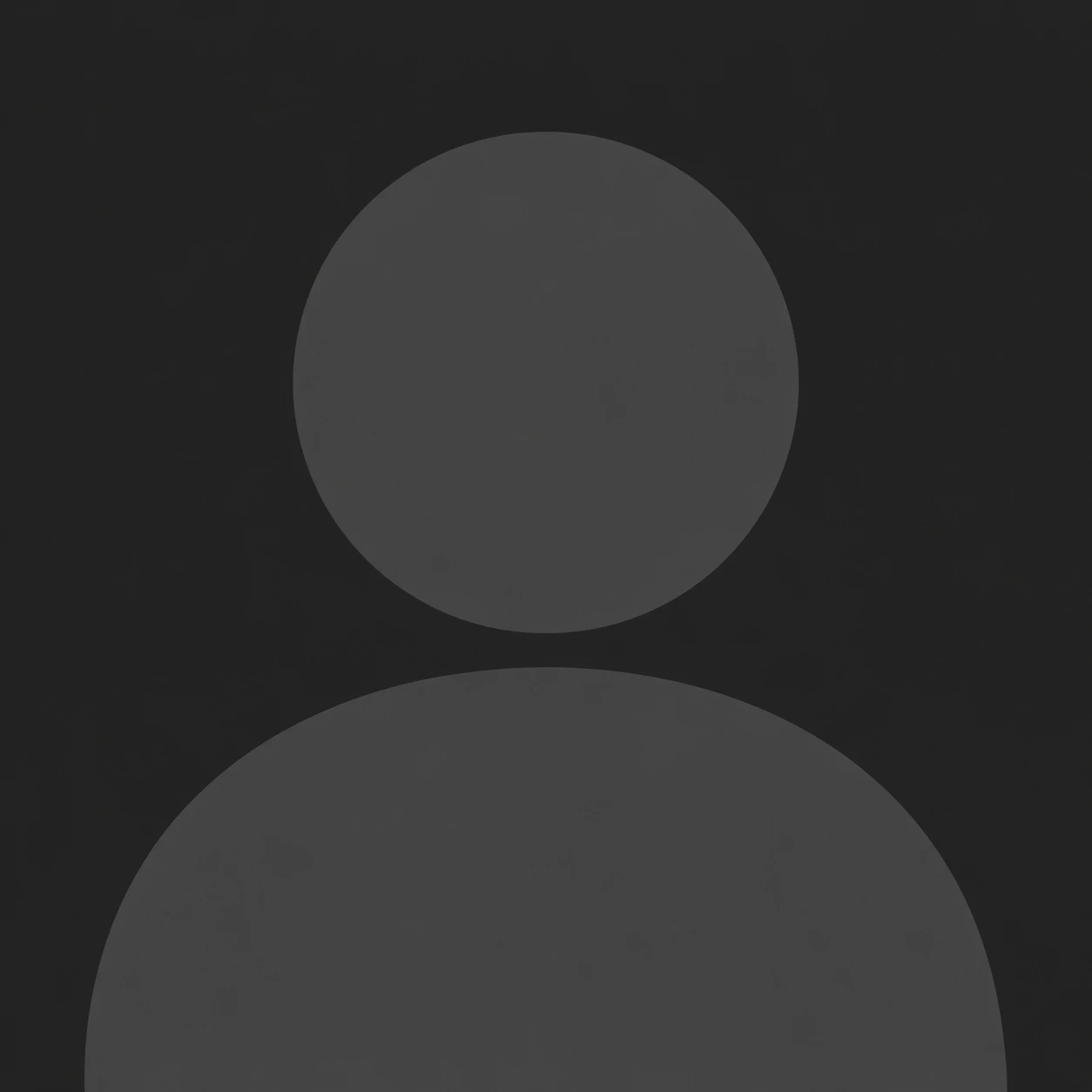 Blank unknown profile picture icon in dark grey with modern flat design