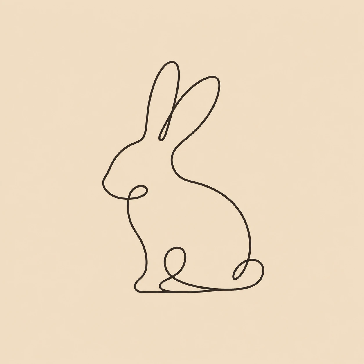 Minimal bunny pfp icon in clean single-line art on a neutral background