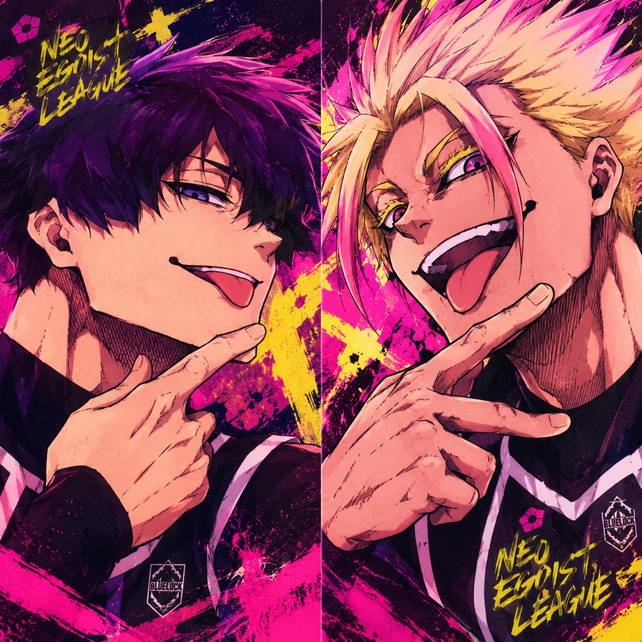 Charles x Shidou matching PFP cropped set in manga style colors