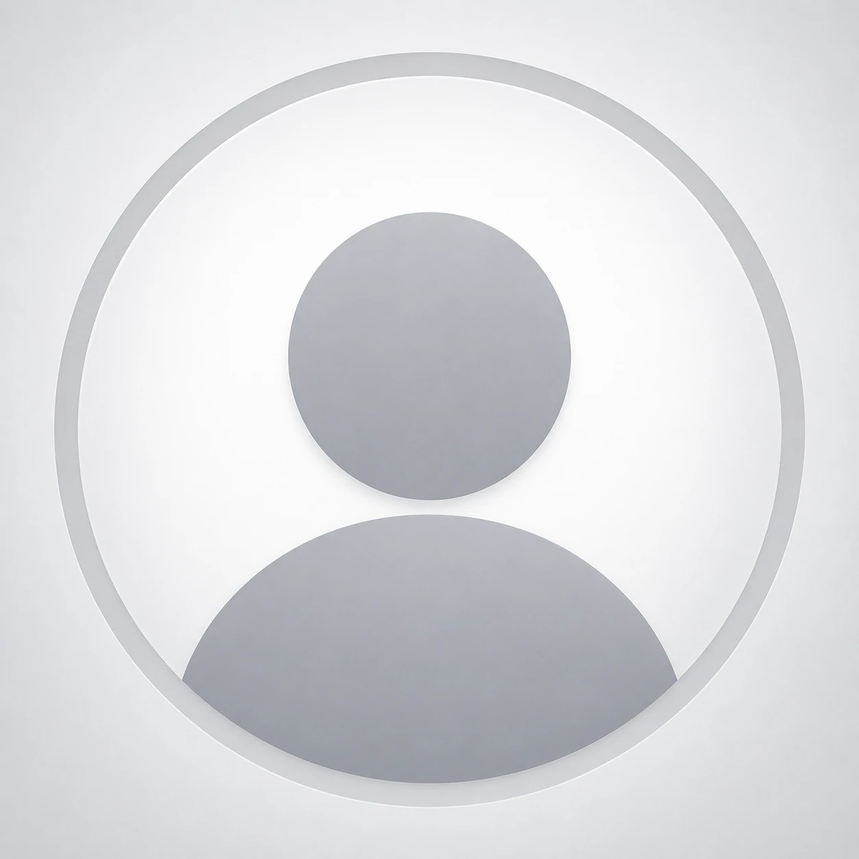 Default unknown pfp with classic grey avatar silhouette on light background