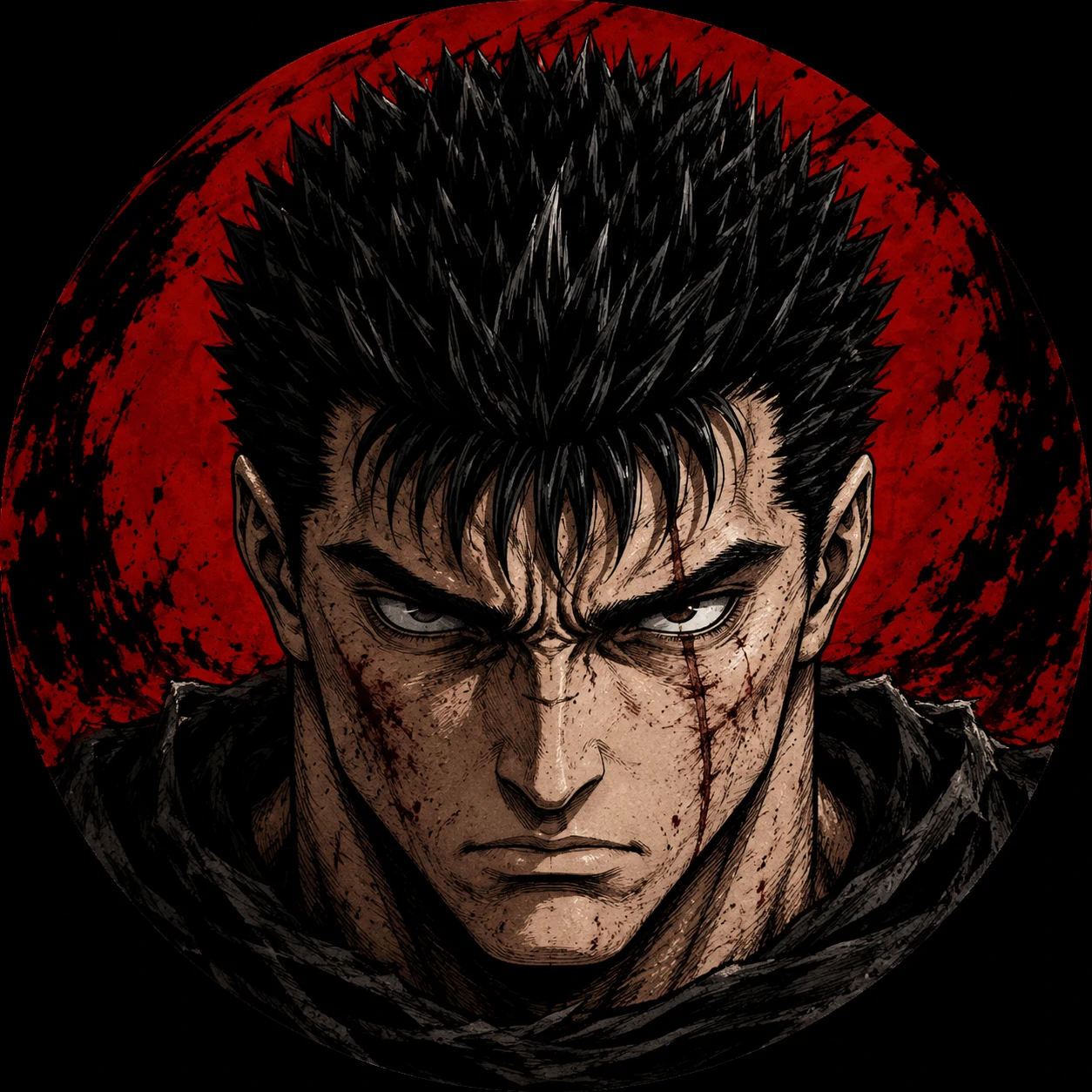 Guts Discord pfp with centered face, strong contrast, and clean circle crop