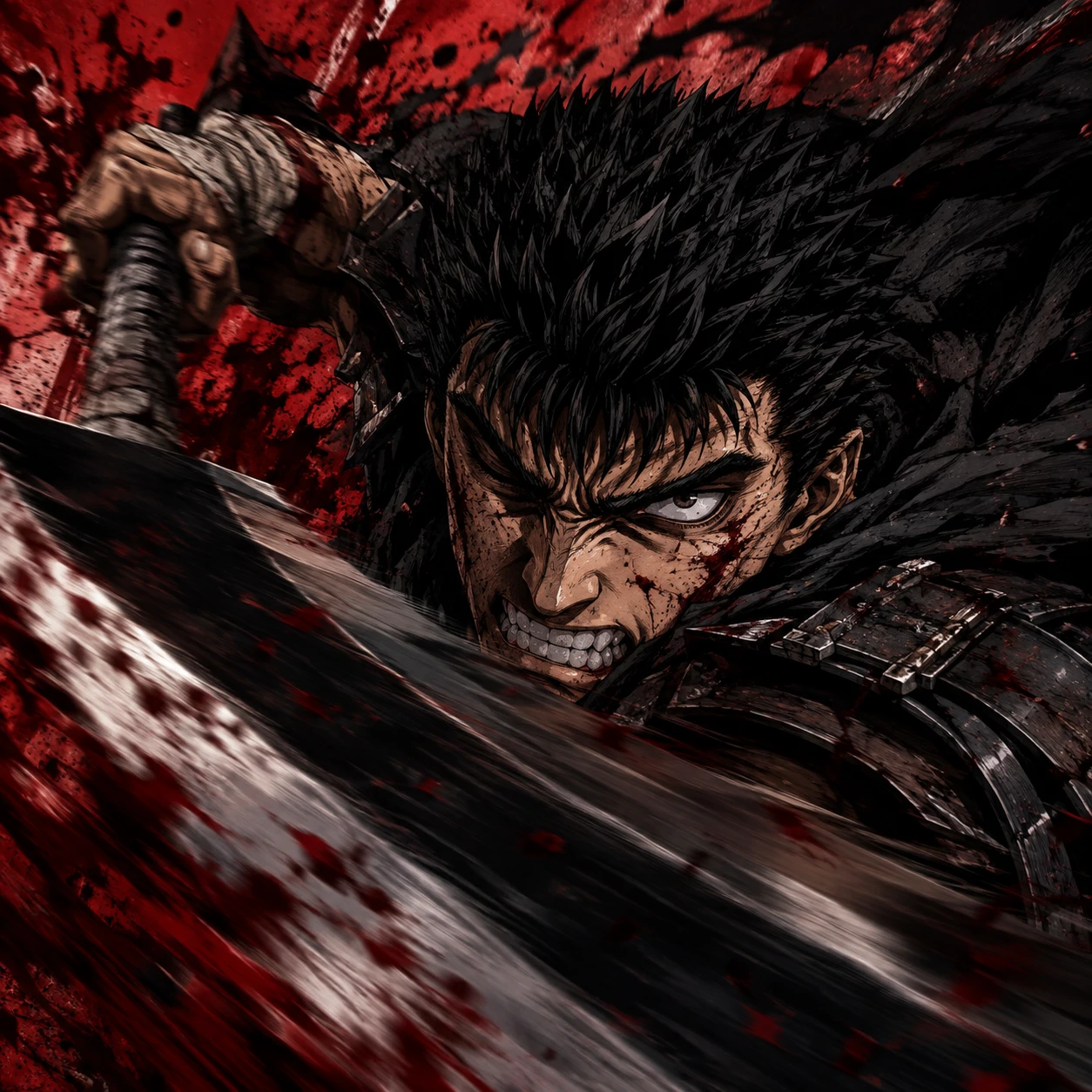 Rage Guts profile picture with blade swing motion blur and fierce expression