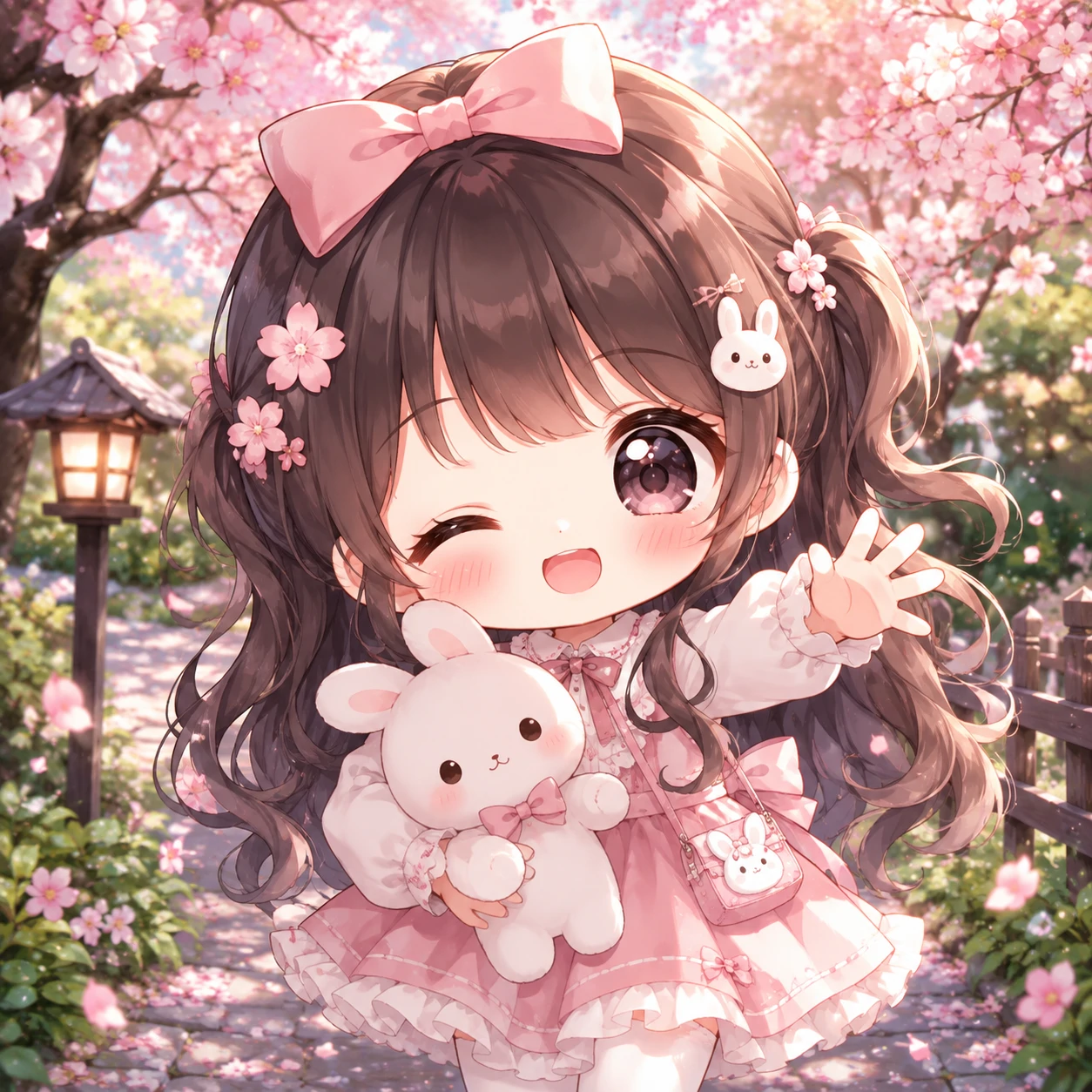 HD kawaii profile picture in high resolution with a chibi icon, soft rim light and no compression