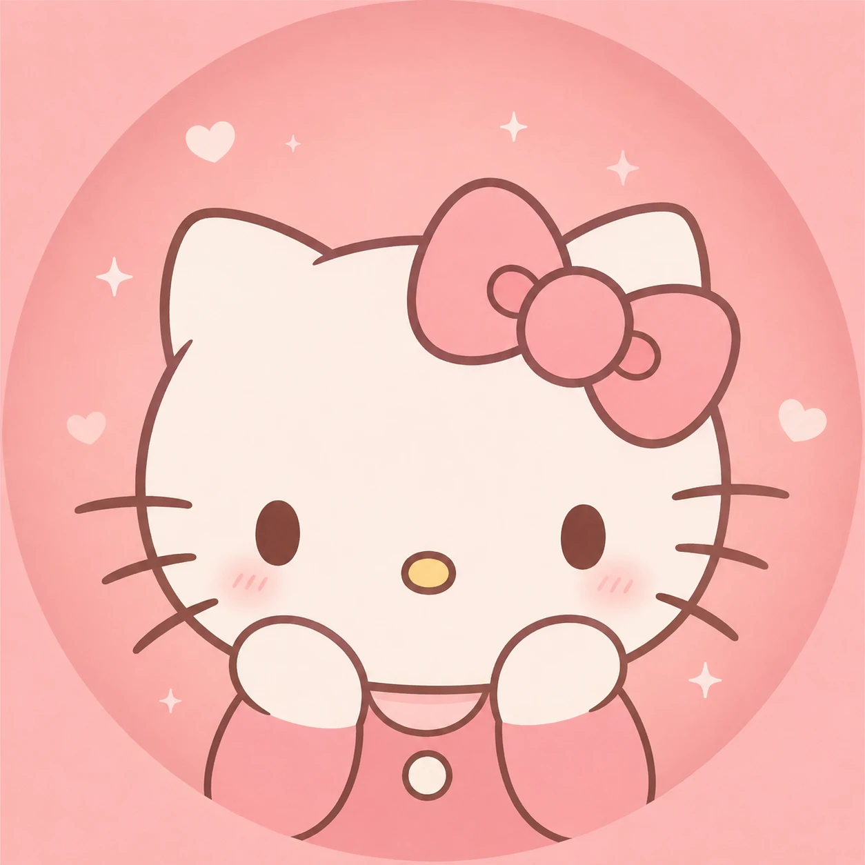 Hello Kitty Instagram PFP with warm pink tones designed to sit well inside a story ring