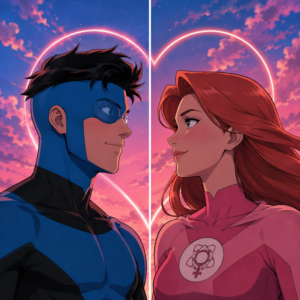 Invincible matching PFP for couples showing Mark and Atom Eve in paired framing