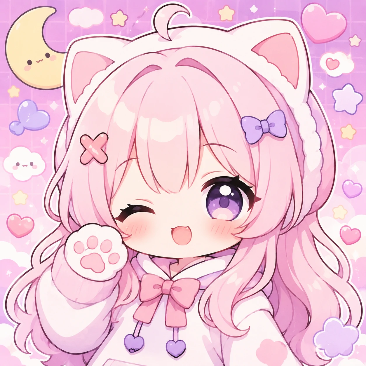 kawaii PFP for Discord showing a clear chibi icon with bold lineart and pastel colours