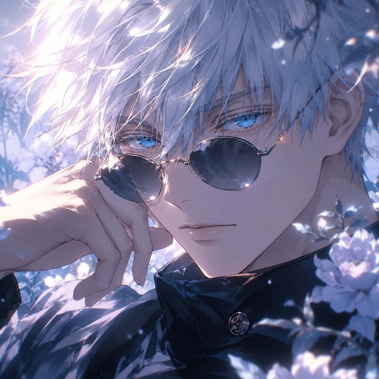 Gojo Pinterest profile picture with soft-sharp balance and bright eyes