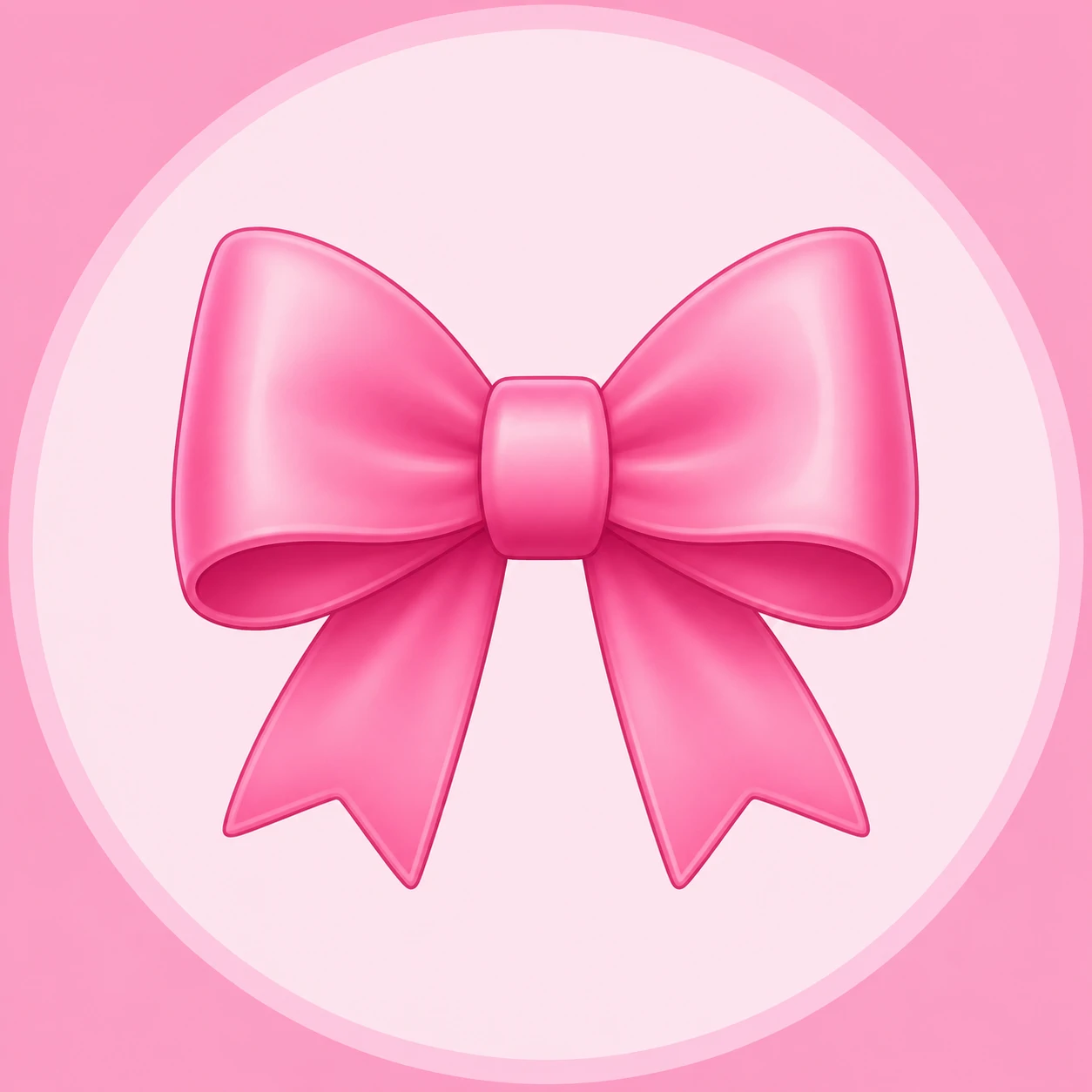 Preppy Discord pfp featuring a pink bow in a clean emoji-style layout on a soft background