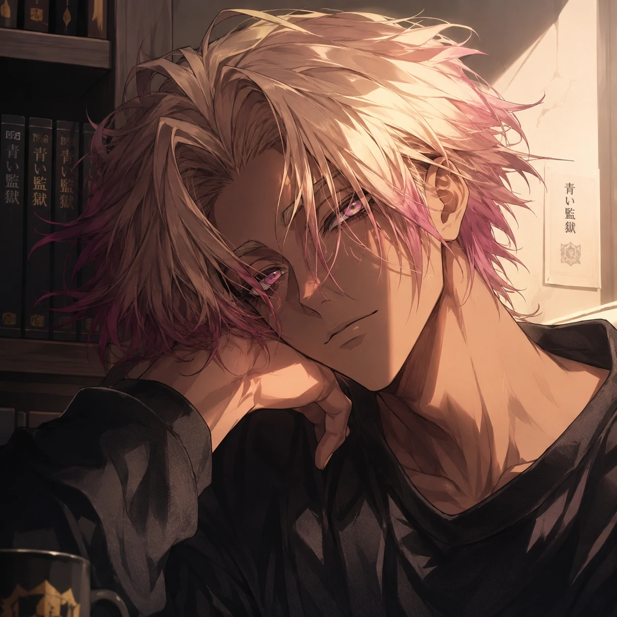 Shidou hair down PFP fanart with gentle lighting and relaxed pose