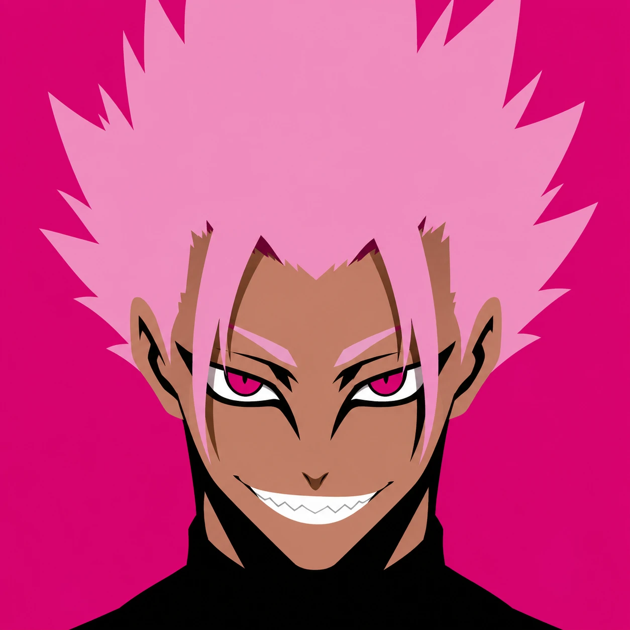 Minimal Shidou PFP icon with a flat background and bold facial features