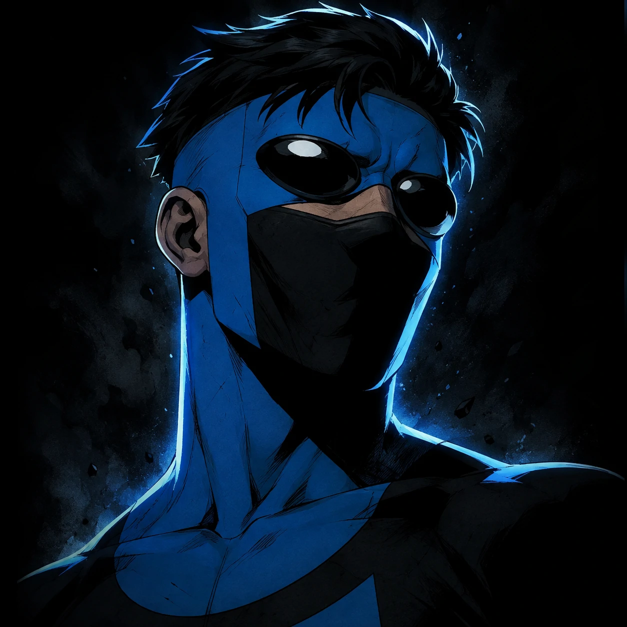 Shiesty Mark PFP Invincible variant cover crop with masked hero and dark background