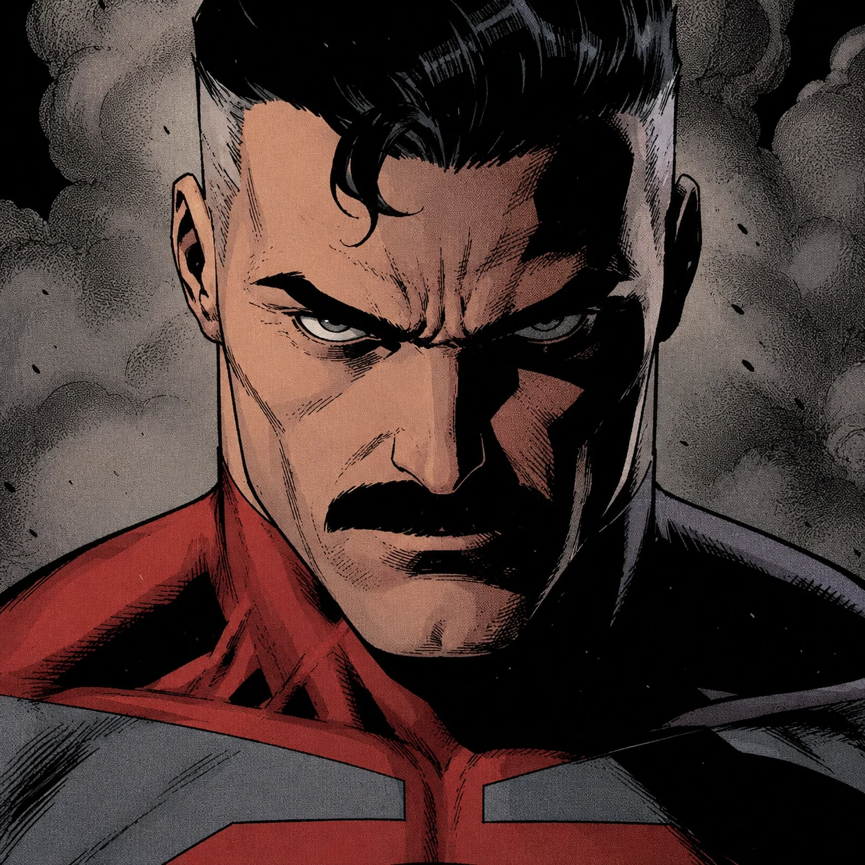 Sinister Mark PFP from Invincible comic showing dictator Mark close up