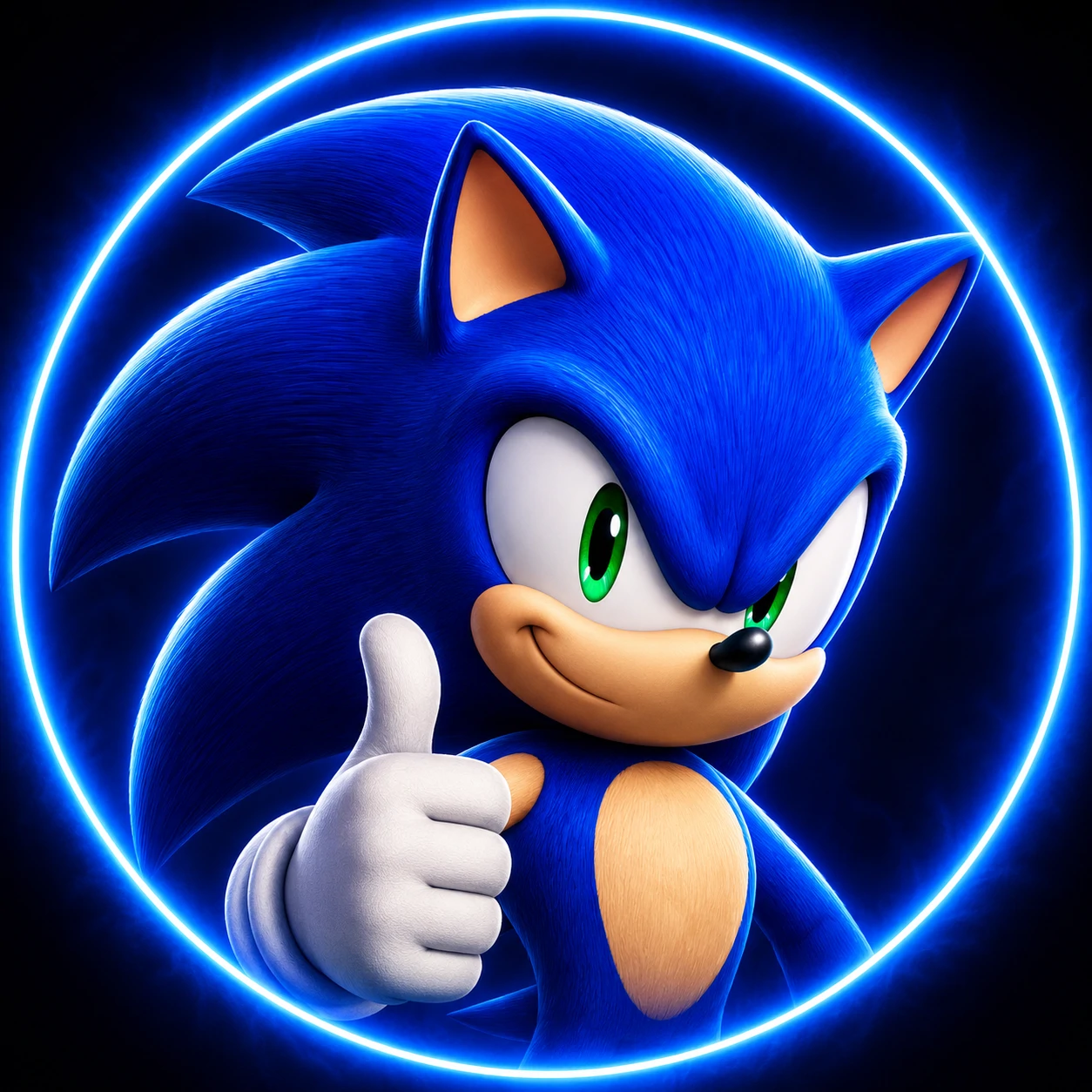 Sonic the Hedgehog Discord server PFP with subtle blue glow ring around the character