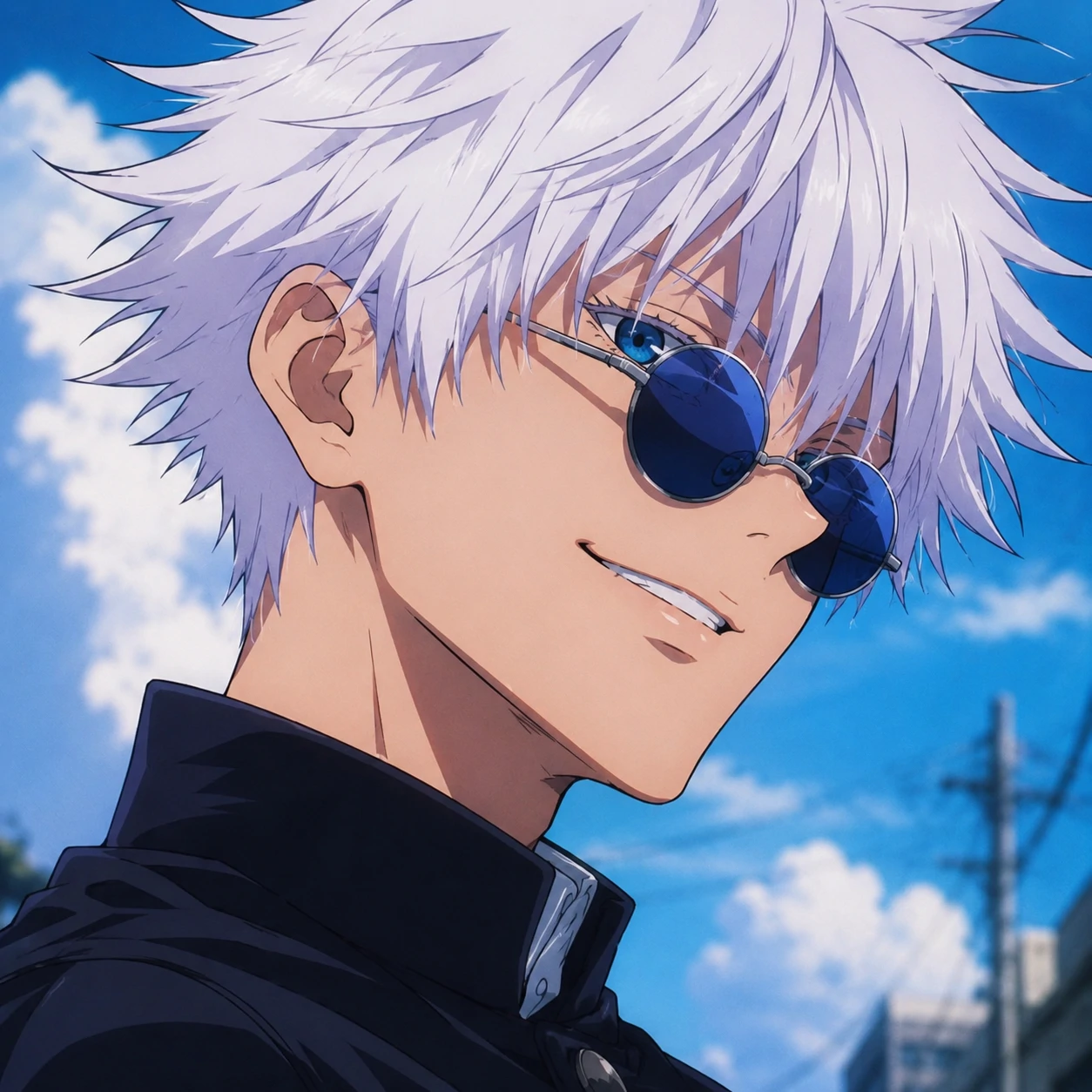 Teenage Satoru Gojo profile icon with casual crop and confident expression